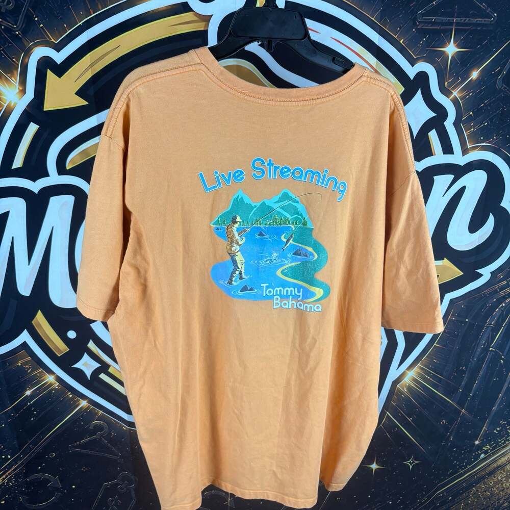 Tommy Bahama “Live Streaming” Fishing Tee Shirt Men XL